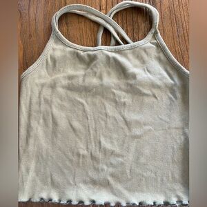 Kids Olive color tank top, Size 14 (XL)